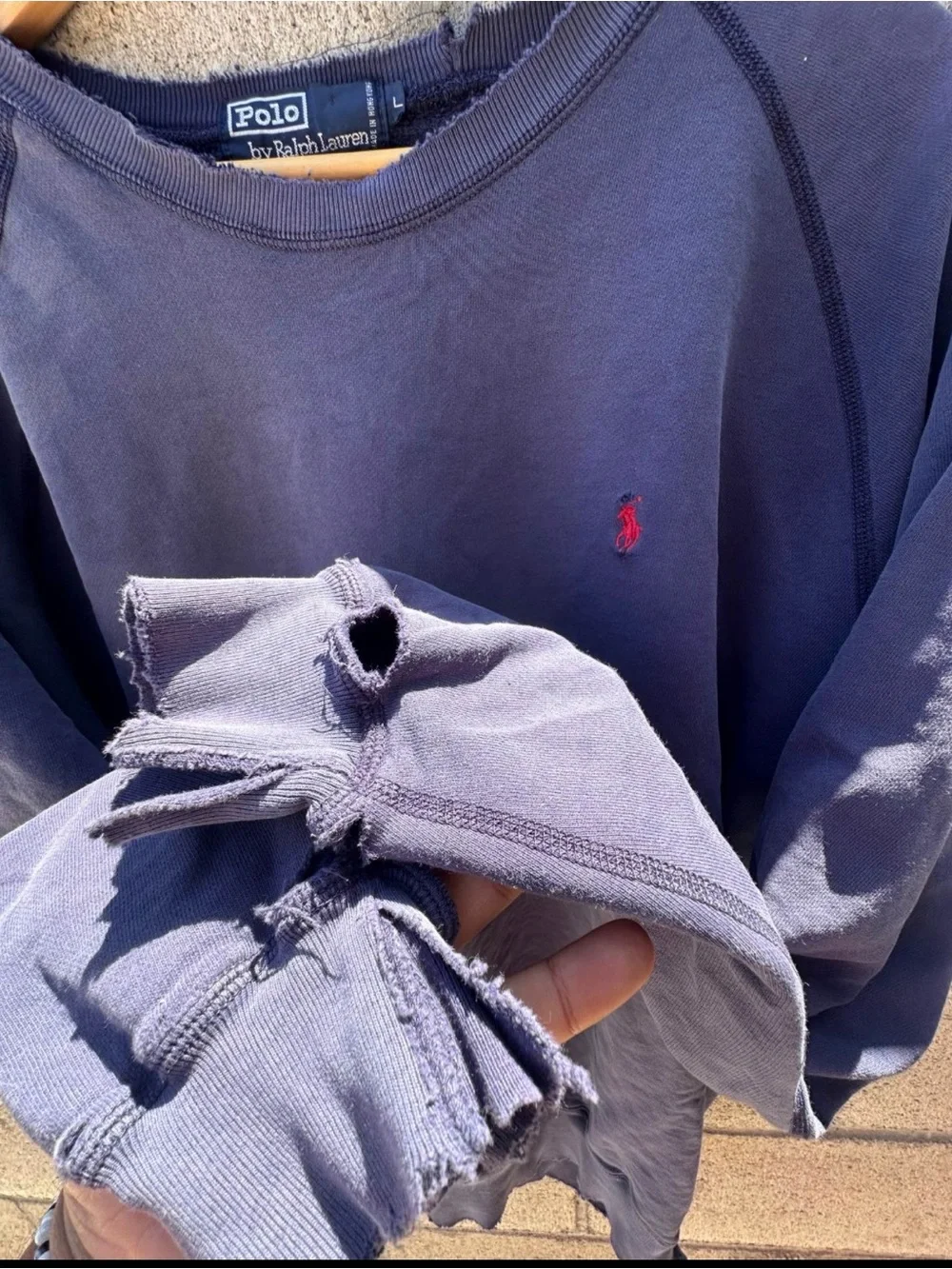 Polo by Ralph Lauren Navy Crewneck Sweatshirt with Red Pony